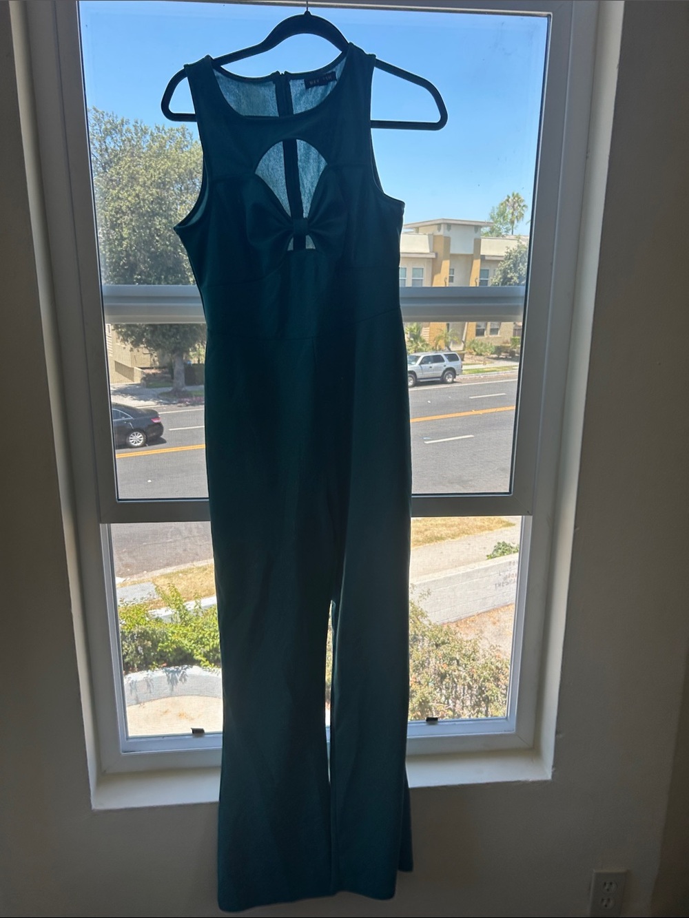 Sleeveless Emerald Green Cutout Jumpsuit
